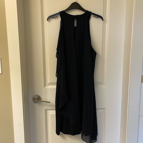 Beautiful mother of the bride navy dress with chiffon overlay. Sz12 - Picture 3 of 8